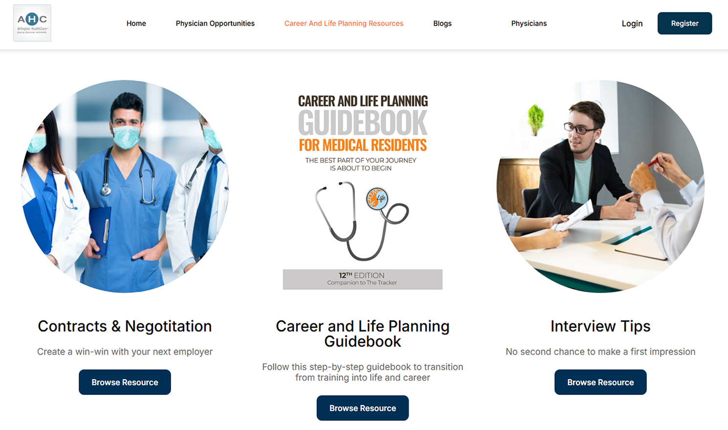 Arlington HealthCare Digital Physician Recruitment Platform